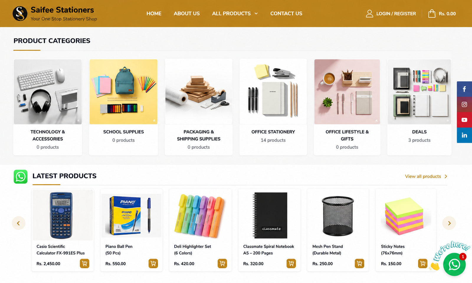 Saifee Stationers website